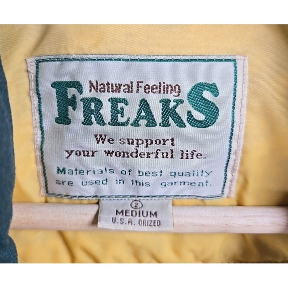 Freaks Natural Feeling Down Puffer Jacket Green Yellow Male Freaks Sz M Gorpcore View 3